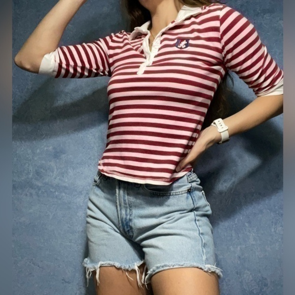 Vintage Walt Disney World Striped Collared Shirt
